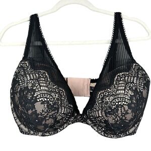 Victoria's Secret Dream Angel Push-Up Bra Womens 36DDD Black Lace Underwire